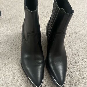 Elegant Black Leather Ankle Boots